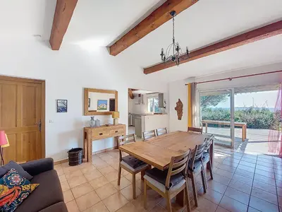 a kitchen with a sink and a counter top at Holiday Home La Girelle by Interhome in Porto-Vecchio
