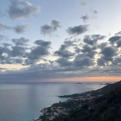a view of the ocean under a cloudy sky at T1 Centre ville Carré d'or proche plage in Ajaccio
