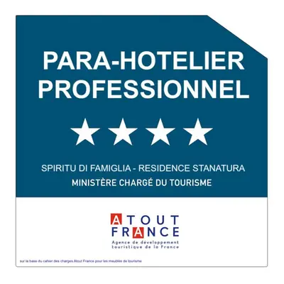 a sign that reads parra hotelier professionalreserved at Appart T3 4 étoiles 4/6 personnes Porto Vecchio in Porto-Vecchio
