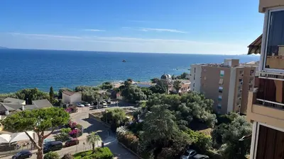 a view of the ocean from a building at Le Rocher Des Sanguinaires in Ajaccio