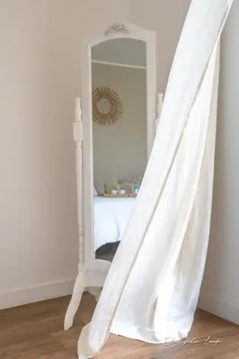 a white mirror in a room with a bed at Grande villa de standing avec piscine à Sagone en Corse in Sagone