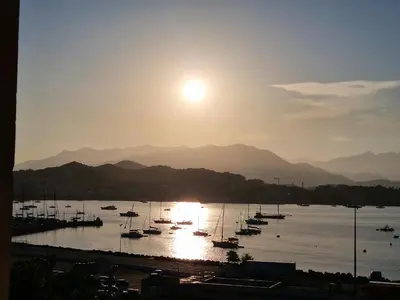 a view of a harbor with boats in the water at Vista mare in Ajaccio
