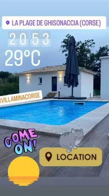 a advertisement for a villa with a swimming pool at Villa mina in Ghisonaccia