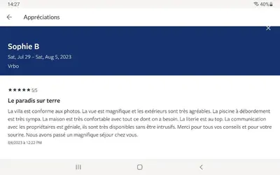 a screenshot of a website with a blue screen at Villa ANCHORAGE vue mer panoramique Roof top Piscine a debordement in Porto-Vecchio