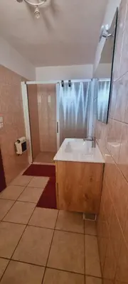 a bathroom with a sink and a shower at A CASA DI ROSA in Serra-di-Ferro