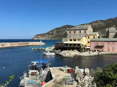 a group of boats are docked in a harbor at Villa MonteCristo, clim, piscine privée, 300m. mer in Talasani
