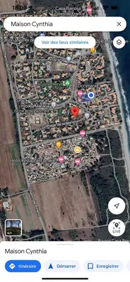 a screenshot of a map of a parking lot at Maison de charme en bord de mer in Lucciana