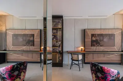 a bathroom with a shower and a sink at Villa Urbana in Porticcio
