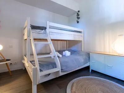 a bedroom with a bunk bed with a ladder at Holiday Home Verde by Interhome in Porto-Vecchio