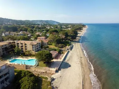 an aerial view of a beach and the ocean at Apartment MB4 by Interhome in Moriani Plage