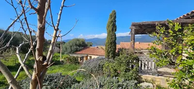 a view of the house from the garden at Villa 78 Alba Rossa Piscine chauffée et Plage de Cupabia in Serra-di-Ferro