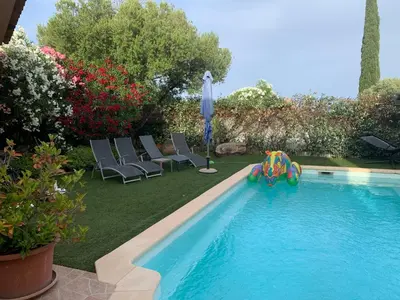 a swimming pool with an elephant in the middle of it at Villa Fautea Romance in Fautea