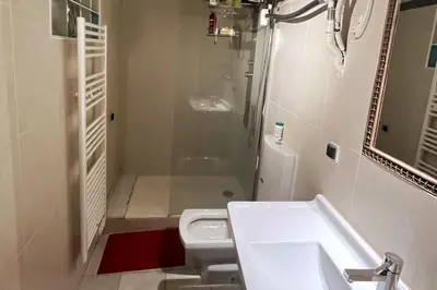 a bathroom with a shower and a sink and a toilet at Appartement T2 Ajaccio vieille ville in Ajaccio