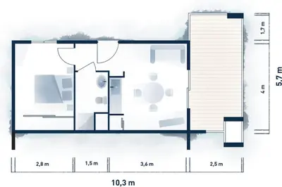 a floor plan of a house at Résidence front de mer + Piscine in Linguizzetta