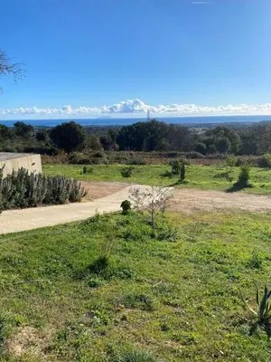 a road in a field with a view of the ocean at DOLCE VITA-Calme-Vue Mer in Chiatra
