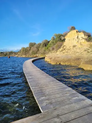 a wooden bridge over a body of water at CASA DI SIGNARE in Ventiseri