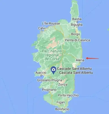 a map of the province of cape corrientes at appartement bord de mer en Corse avec 2 piscines 100 metres de la plage in Linguizzetta