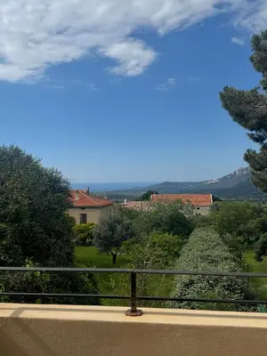 a view from the balcony of a house at Résidence Apa Nera in Calenzana