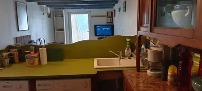 a kitchen with a sink and a counter top at NIOLU in Albertacce