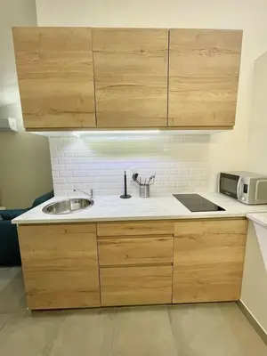 a kitchen counter with a sink and a microwave at Studio 2 Personnes Plein Centre Rue Piétonne in Ajaccio