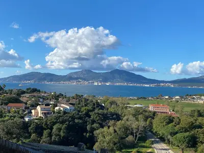 a view of a town and a body of water at TERRA BELLA 2 in Grosseto-Prugna