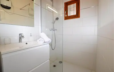 a bathroom with a shower and a sink at 2 Bedroom Stunning Home In Popolasca in Popolasca