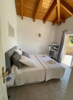 a bedroom with a large bed in a room at Villa Pierre SANTONI in Porticcio
