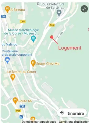 a map of sint germain with a red marker at Sartène Appartement 3 pièces vue mer avec jardin in Sartène
