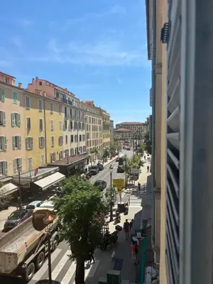 a view of a city street from a building at Appartement Ajaccio hyper centre in Ajaccio
