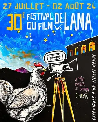 a poster for a festival of lana with a chicken on a camera at Casa1850 in Lama