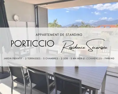 a sign that reads porcelico residence services at Rare grand appartement standing terrasse et jardin - Porticcio proche mer in Porticcio
