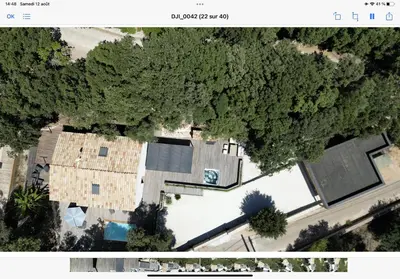 an overhead view of a house with trees at Villa STEVAN in Bonifacio
