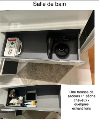 a model of a shelf with a drawer with a sink at Joyau au cœur de la vieille ville de Bonifacio in Bonifacio
