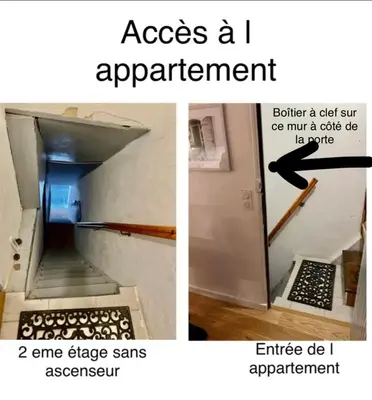 a collage of two pictures of a staircase with a door at Joyau au cœur de la vieille ville de Bonifacio in Bonifacio