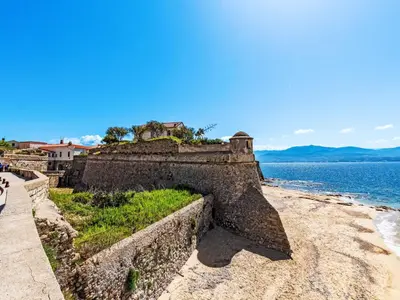 an old retaining wall on the shore of a beach at Apartment Casa Grandval by Interhome in Ajaccio