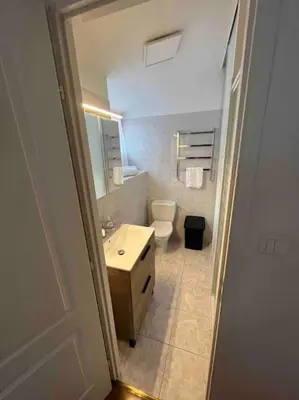a bathroom with a sink and a toilet in it at T2 hyper centre ville in Ajaccio