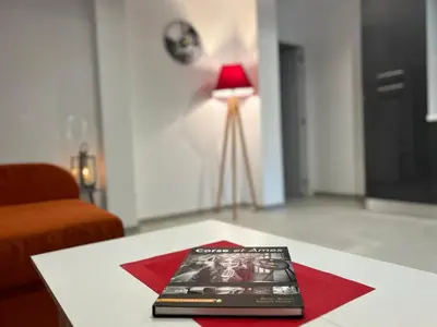 a book sitting on top of a table at Casa Mya in Porto-Vecchio
