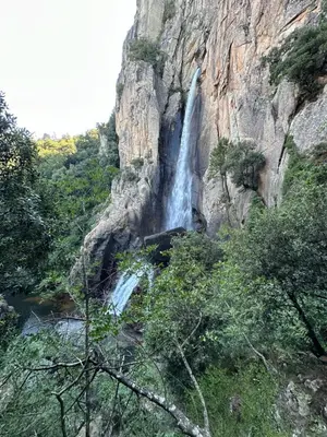 a waterfall on the side of a mountain at Casa Mya in Porto-Vecchio