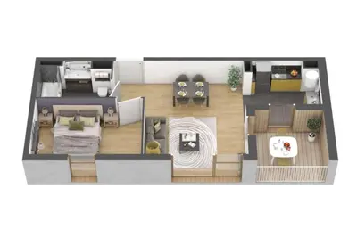 a rendering of a floor plan of a house at Appartement neuf centre-ville in Porto-Vecchio