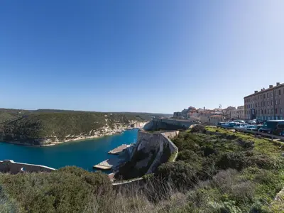 a view of a river with boats in it at Apartment Le Trois du Petit Sperone by Interhome in Bonifacio