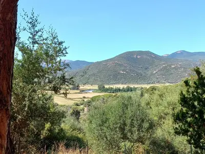 a view of a valley with mountains and trees at Lemon in Casaglione