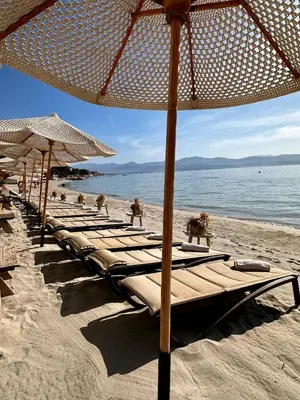 a view of the water in front of a beach at Studio front de Mer Sanguinaires in Ajaccio