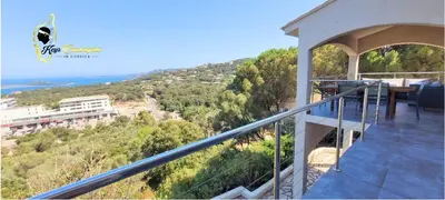 a balcony of a building with a view of the ocean at O SOHNO 4 pers vue Mer Piscine in Sainte Trinité