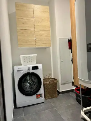 a washer and dryer in a small room at À Casetta Porticcio Spacieux T2 50m2 Neuf Terrasse & Jardin privatif à 3min des plus belles plages in Porticcio