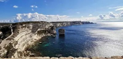 an aerial view of a rocky shore with the ocean at Studio Kalliste - Vision Luxe in Bonifacio