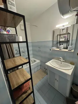 a small bathroom with a sink and a toilet at Vacances AJACCIO in Ajaccio