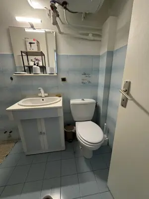 a small bathroom with a toilet and a sink at Vacances AJACCIO in Ajaccio