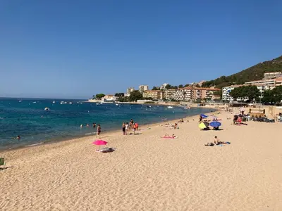 a group of people on a beach near the water at Trottel a Livia in Ajaccio