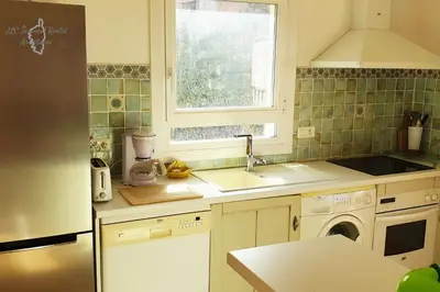 a kitchen with a sink and a dishwasher at A Casa Apa Vue mer Plage a pied Ruppione Pietrosella in Pietrosella