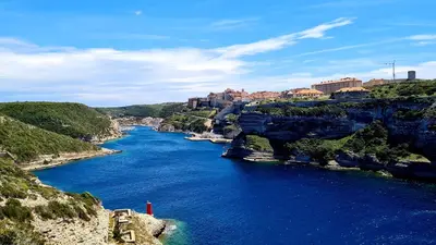 a view of a river from a cliff at I Tramizzi - Maison 3 Chambres à Bonifacio in Bonifacio